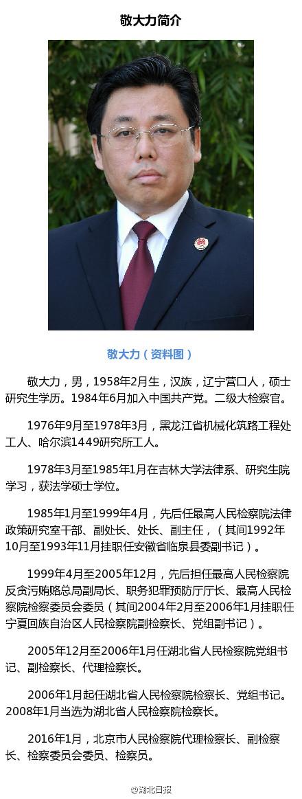 敬大力任北京市人民检察院代理检察长（图）